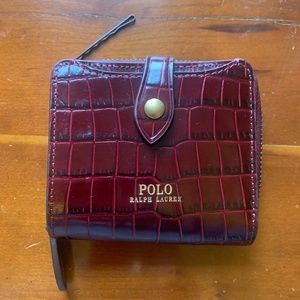 POLO Ralph Lauren Croc Wallet- burgundy